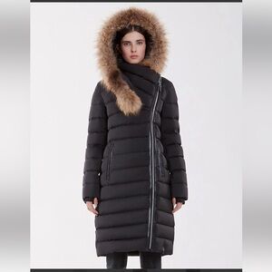 RUDSAK Black Puffer Jacket with Faux Fur Hood